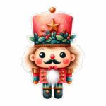 figurina lemn craciun spargator nuci rosu