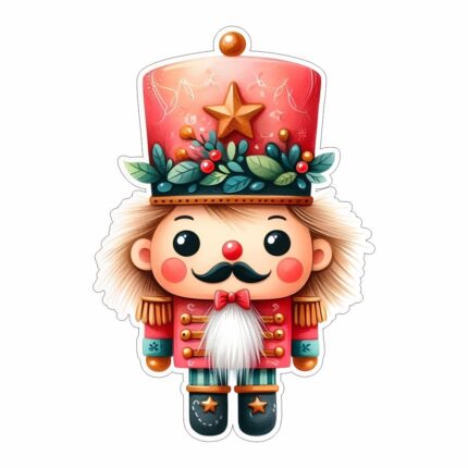 figurina lemn craciun spargator nuci rosu