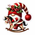 figurina lemn craciun spiridus cal