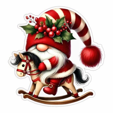 figurina lemn craciun spiridus cal