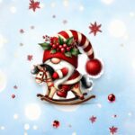 figurina lemn craciun spiridus cal