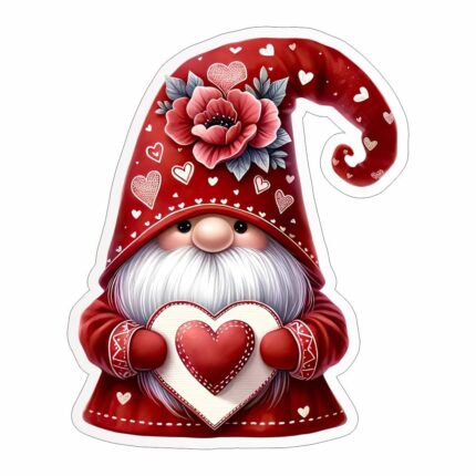 figurina lemn craciun spiridus inima