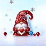 figurina lemn craciun spiridus inima