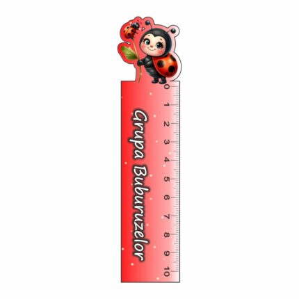 rigla personalizata buburuza 10cm