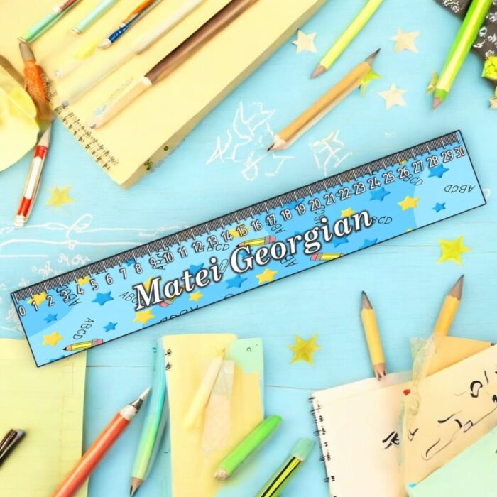 rigla personalizata creioane stele 30cm