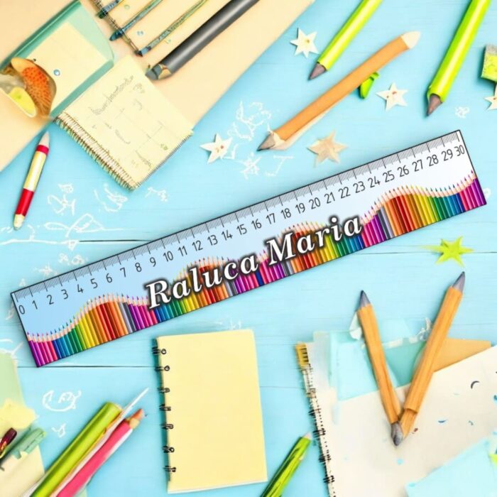 rigla personalizata nume creioane 30cm