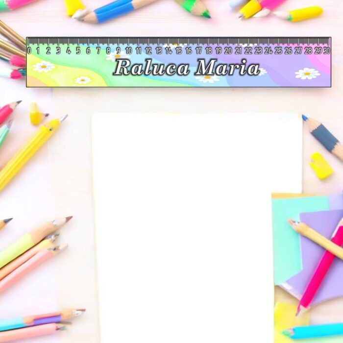 rigla personalizata nume flori 30cm