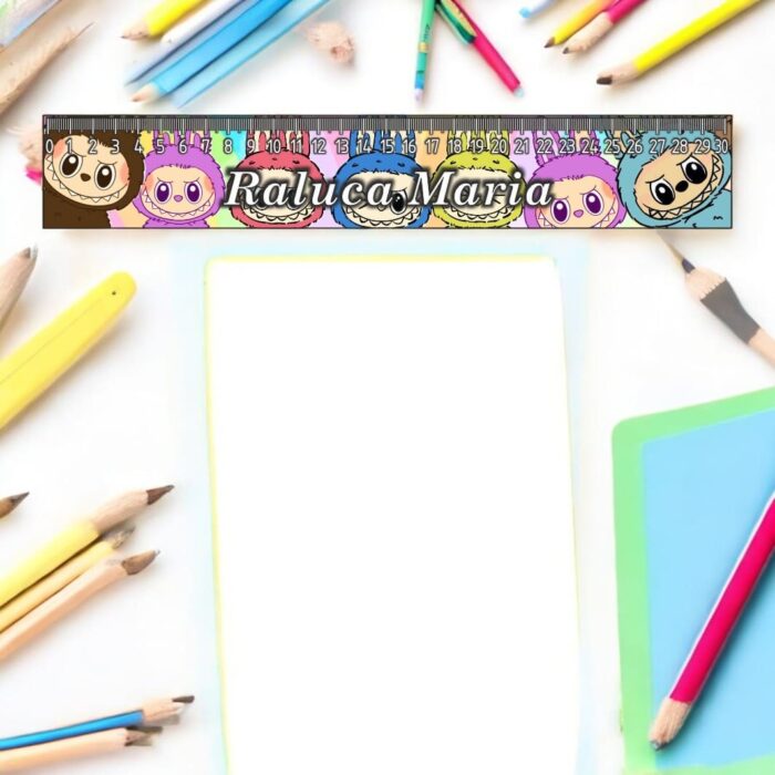 rigla personalizata nume labubu 30cm