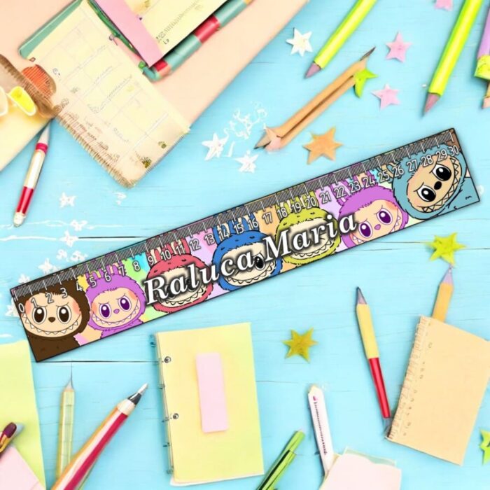 rigla personalizata nume labubu 30cm