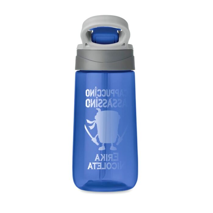 Sticla Apa Copii, Personalizata, Cu Pai, Cappuccino Assassino, Albastra, 450ml, BPS034 - imagine 3