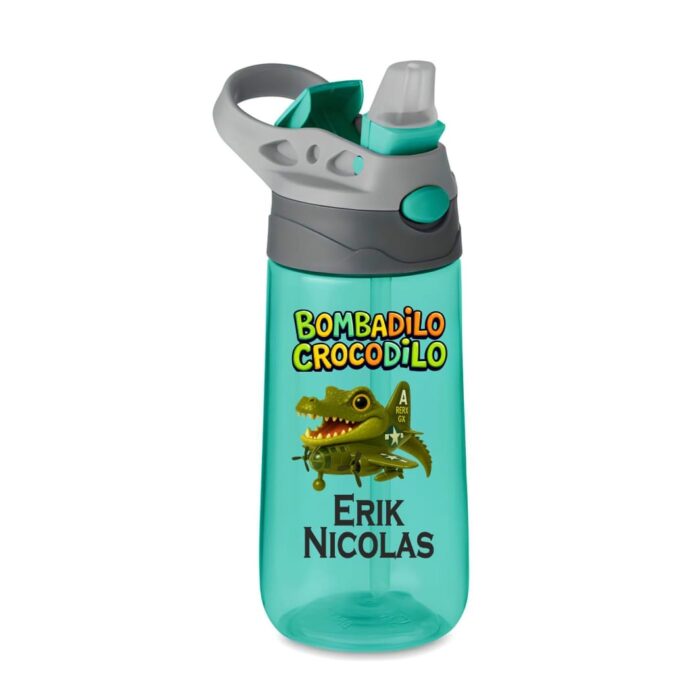 sticla apa copii crocodilo verde