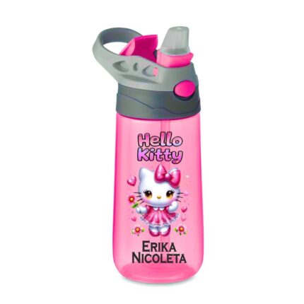 sticla apa copii hello kitty roz