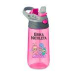 sticla apa copii labubu personalizat roz