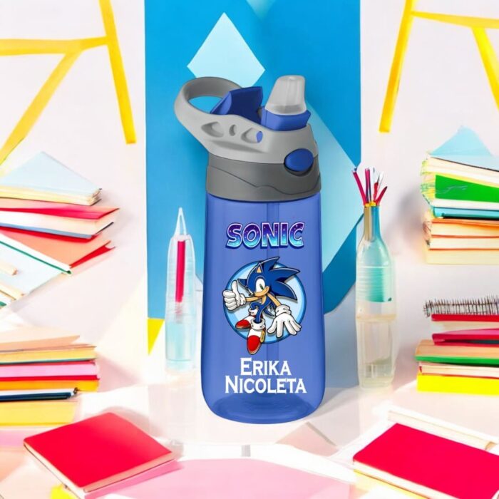sticla apa copii sonic albastra