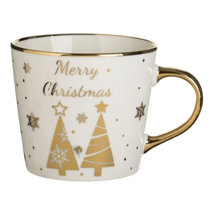 cana craciun ecru brazi aurii