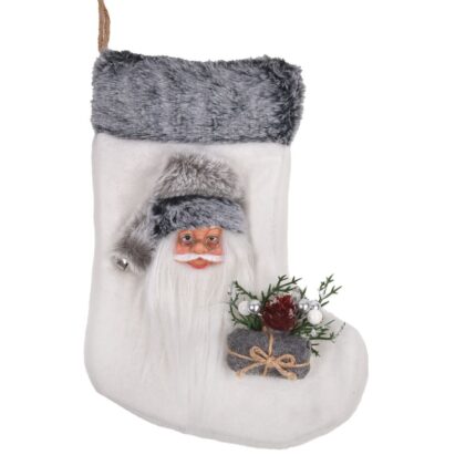 ciorap craciun mos craciun gri