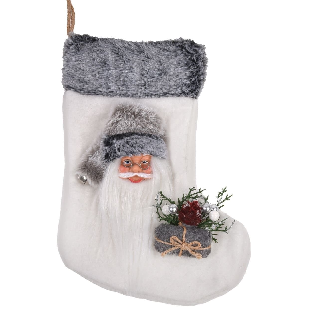 ciorap craciun mos craciun gri