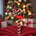 decoratiune craciun baston beteala rosie decorata