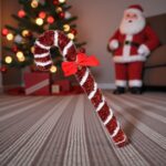 decoratiune craciun baston beteala rosie detalii