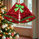 decoratiune craciun clopotei rosu agatata