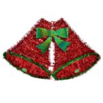 decoratiune craciun clopotei rosu auriu fata