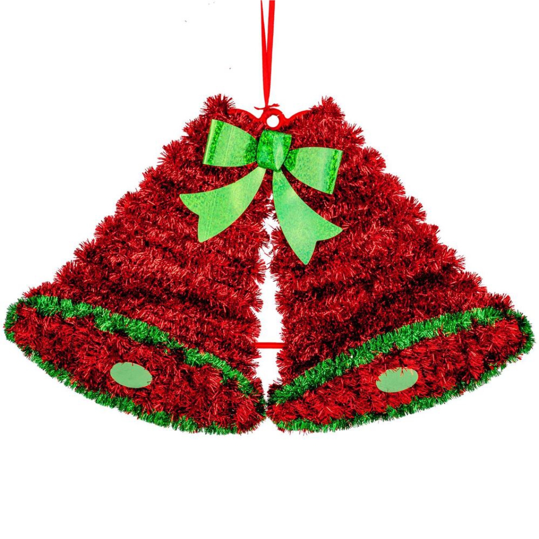 decoratiune craciun clopotei rosu fata
