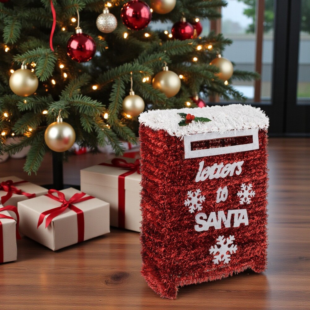 decoratiune craciun cutie postala fulgi beteala decorata