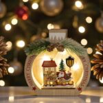 decoratiune craciun led mos sanie decor