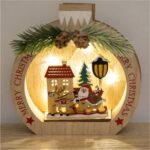 decoratiune craciun led mos sanie lumina