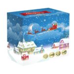 decoratiune scena craciun copii sanie