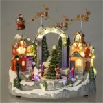 decoratiune scena craciun copii sanie secundara