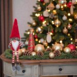 figurina craciun gnome asezat blana decorata