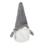 figurina craciun gnome blana gri lateral