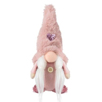 figurina craciun gnome blana roz codite fata