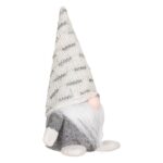 figurina craciun gnome caciula alb gri lateral