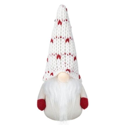 figurina craciun gnome caciula alba fata