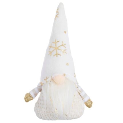 figurina craciun gnome caciula alba fulgi fata