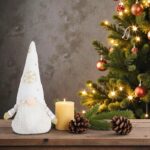 figurina craciun gnome caciula alba fulgi secundara