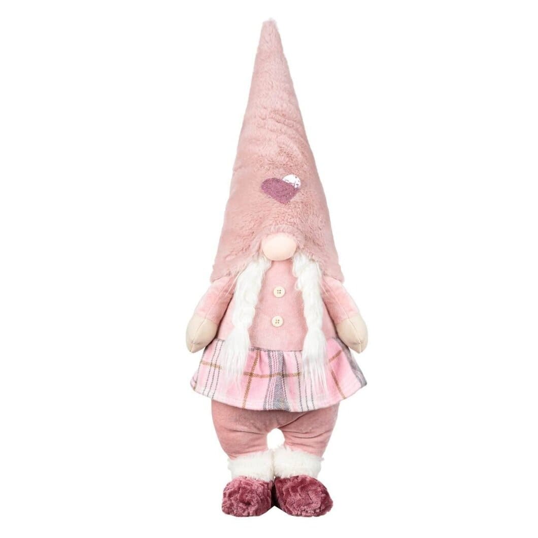 figurina craciun gnome caciula catifelata codite fata