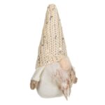 figurina craciun gnome caciula ecru paiete lateral