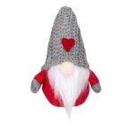 figurina craciun gnome caciula gri fata