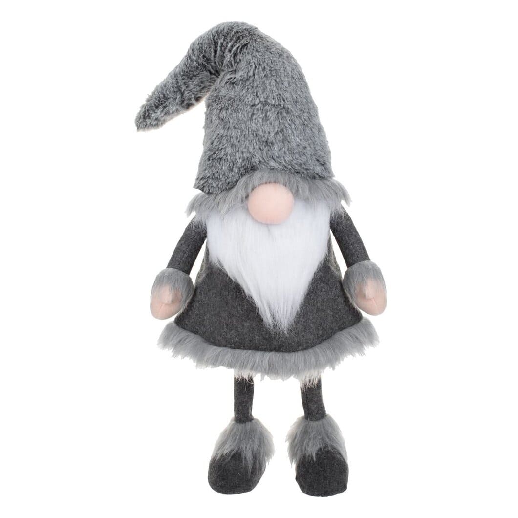 figurina craciun gnome caciula gri miscare fata