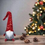 figurina craciun gnome caciula decorata