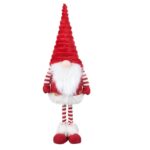 figurina craciun gnome caciula rosie blana catifelata fata