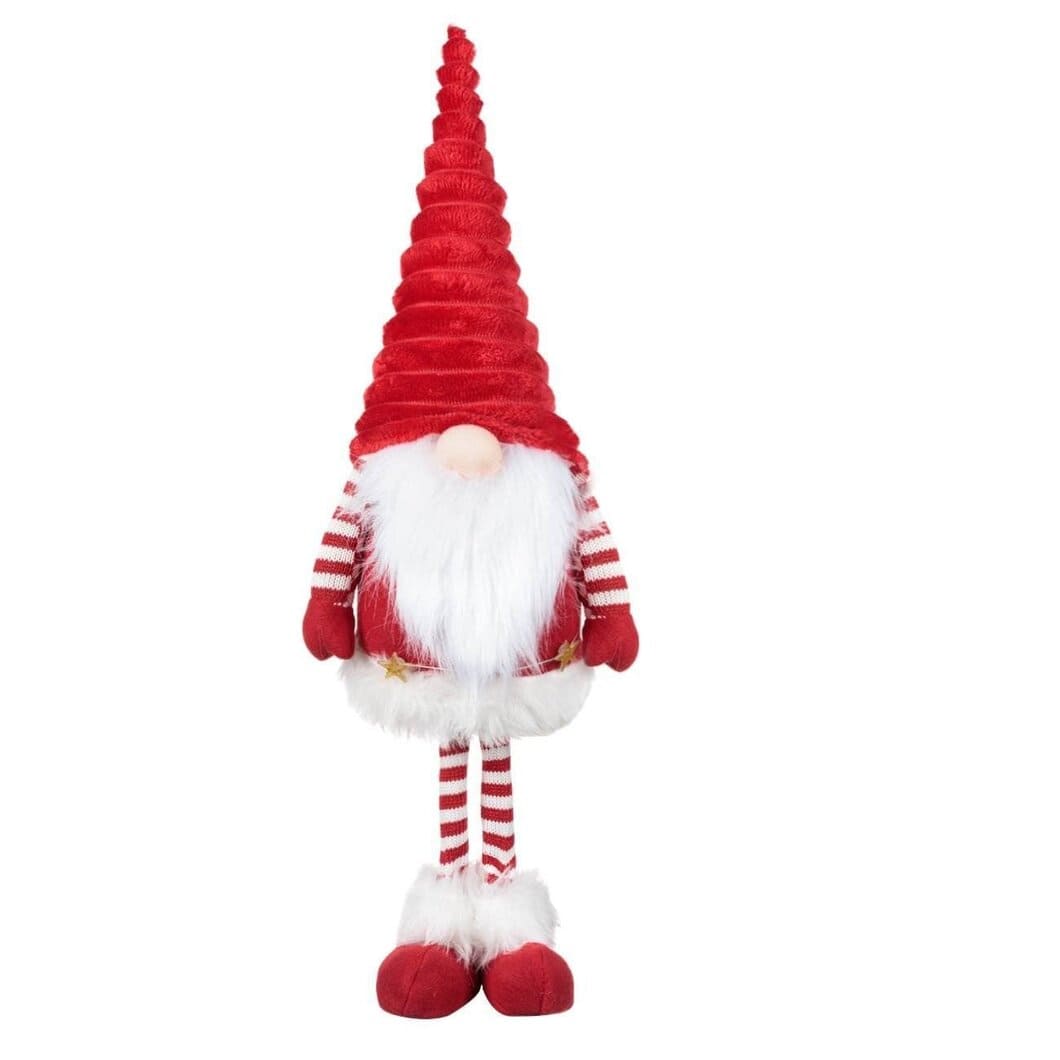 figurina craciun gnome caciula rosie blana catifelata fata