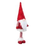 figurina craciun gnome caciula rosie blana catifelata lateral