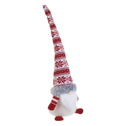 figurina craciun gnome caciula rosie blana lateral