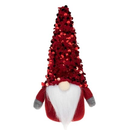 figurina craciun gnome caciula rosie paiete fata