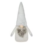 figurina craciun gnome caciula tricotata alb fata