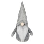 figurina craciun gnome caciula tricotata gri fata